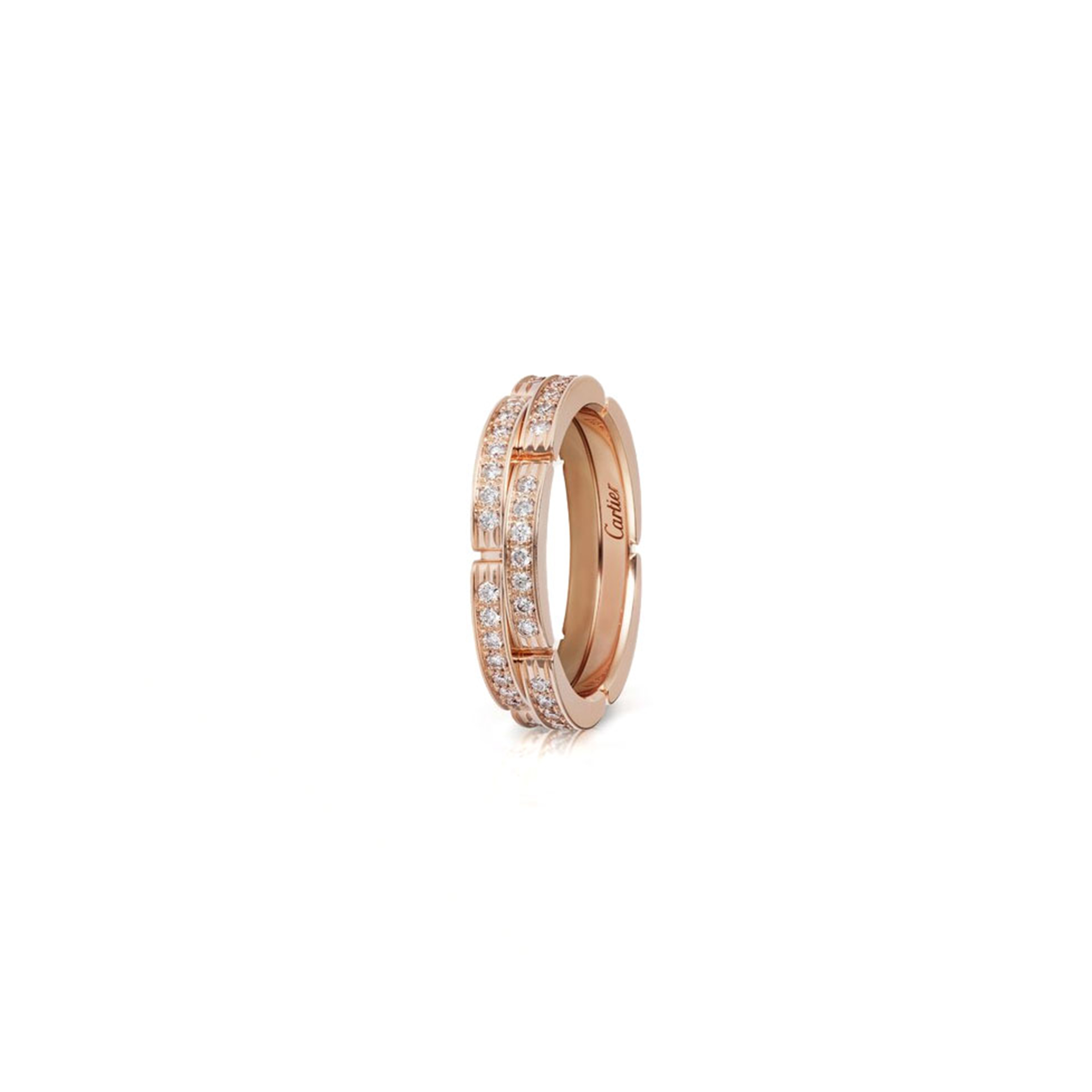 CARTIER MAILLON PANTHÈRE WEDDING BAND, DOUBLE ROW, HALF-PAVED B4098800